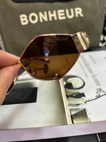 Celine Celine Geometrik gold çerçeve kahve cam