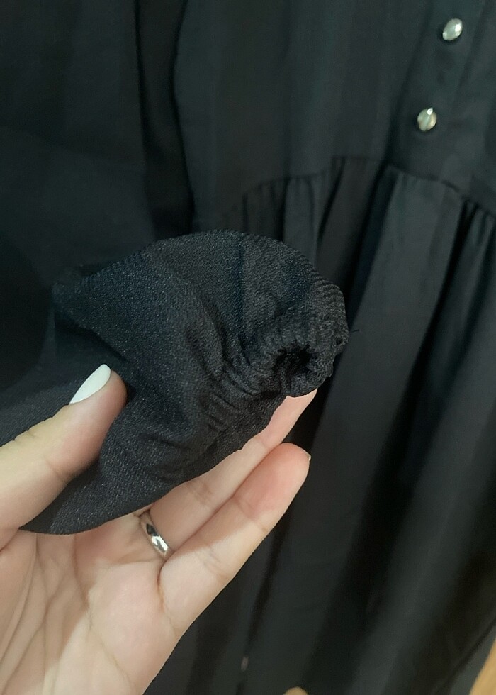 L beden siyah şık elbise - Görsel 4