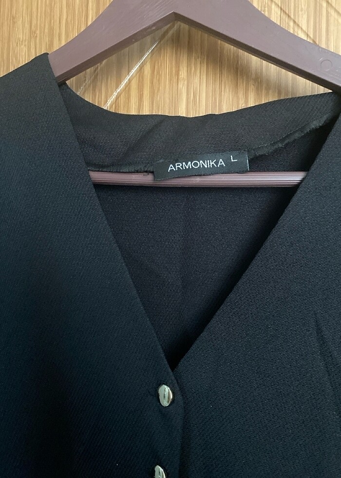 L beden siyah şık elbise - Görsel 2