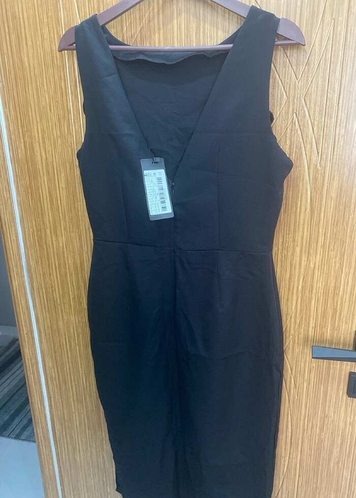 Klasik elbise 42 beden siyah - Görsel 4