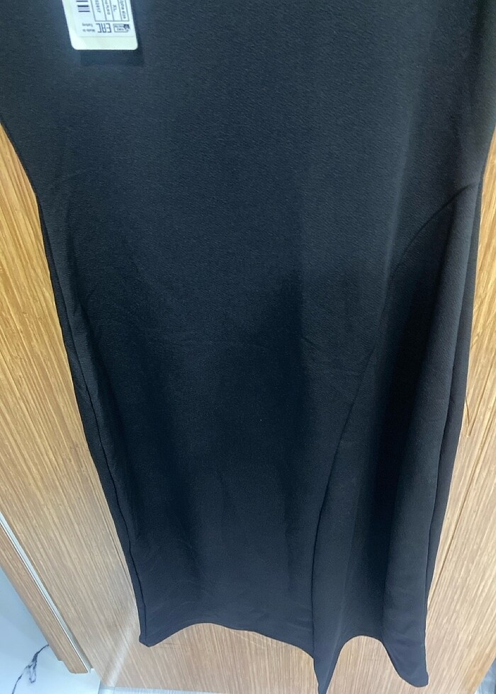 Tek omuz asimetrik etekli siyah şık elbise xl beden - Görsel 3