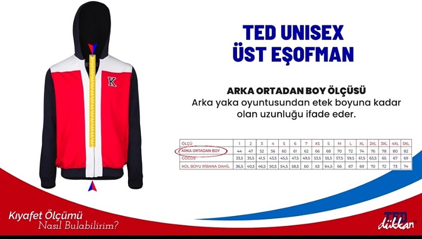 xs Beden TED DÜKKAN TED UNISEX ÜST EŞOFMAN