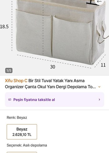 Gri ve Beyaz Çok Bölmeli yatak Düzenleyici Anne Yanı - Görsel 2