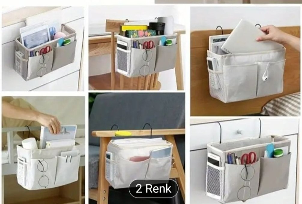 Gri ve Beyaz Çok Bölmeli yatak Düzenleyici Anne Yanı - Görsel 3