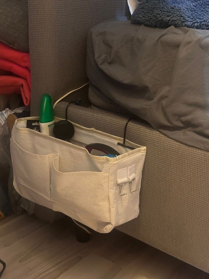 Gri ve Beyaz Çok Bölmeli yatak Düzenleyici Anne Yanı - Görsel 5