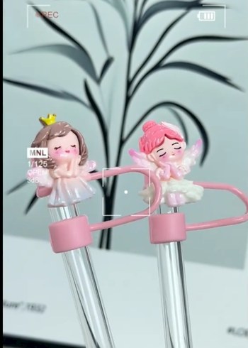 Zara Pembe Melek Desenli pipet tıpası