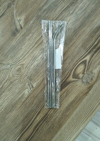 Beden Pembe Simli ve renkli 30cmlik metal pipet