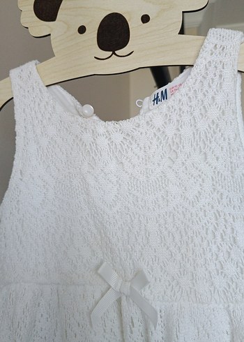 Kız Çocuk Beyaz Dantelli Pamuklu Elbise - Görsel 2