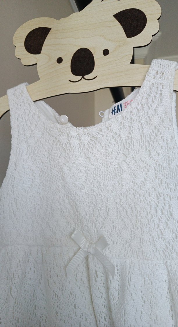 Kız Çocuk Beyaz Dantelli Pamuklu Elbise - Görsel 2