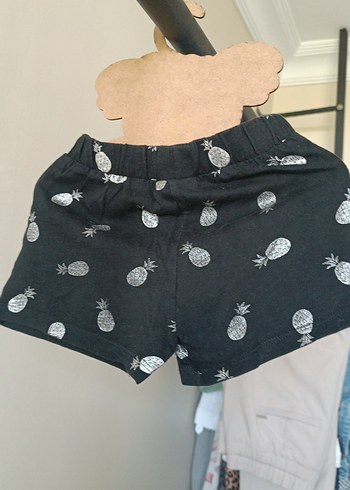 Kız Çocuk Ananas Desenli Koyu siyah şort - Görsel 2