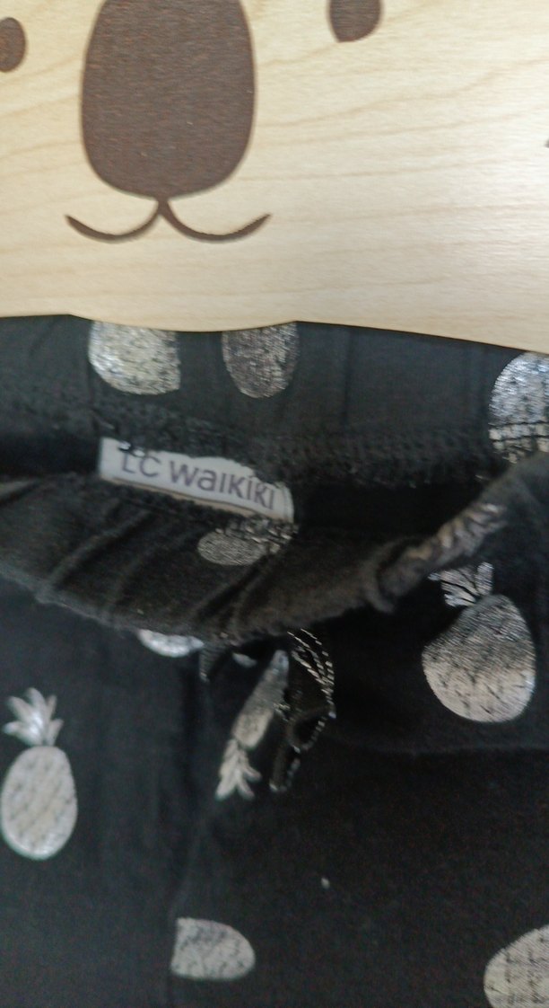 Kız Çocuk Ananas Desenli Koyu siyah şort - Görsel 3