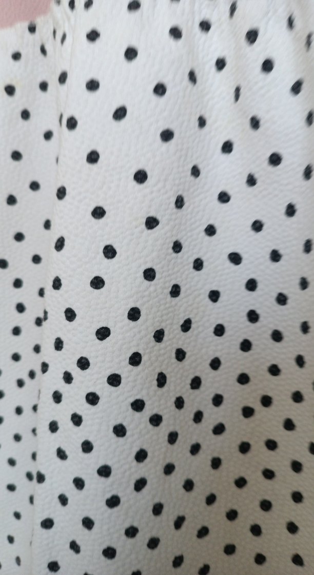 Pembe Üstü Düğmeli Puantiyeli Kız Elbisesi - Görsel 3