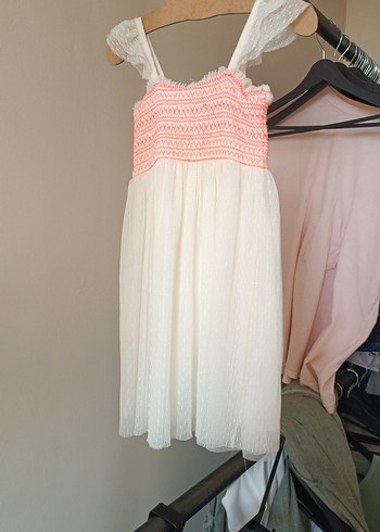 Kız Çocuk Pileli Bohem Elbise - Görsel 3