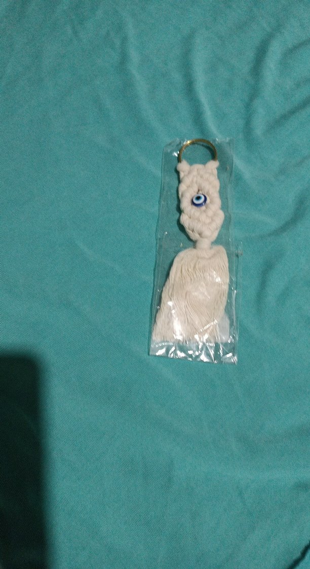 Beyaz Püsküllü Bohem Anahtarlık - Görsel 4