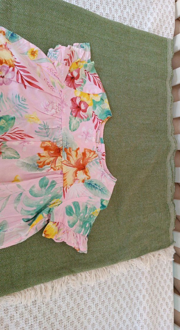 Çiçek Desenli Kız Çocuk Elbisesi - Görsel 2