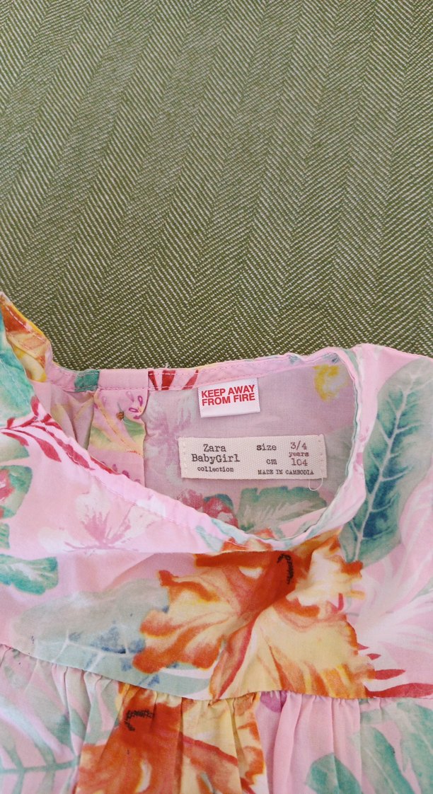 Çiçek Desenli Kız Çocuk Elbisesi - Görsel 4