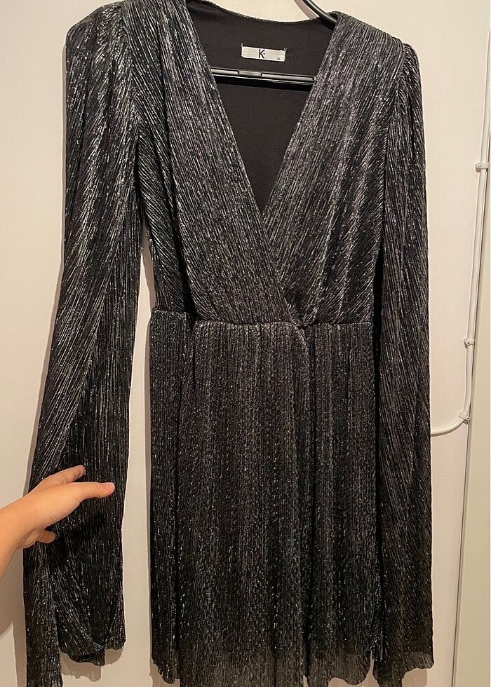 Kei Kei Siyah Gümüş Detaylı Elbise - Görsel 3