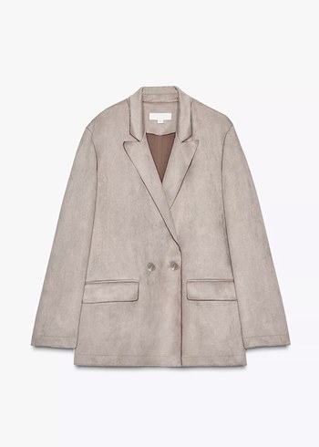 Kadın Bej Süet Blazer - Görsel 3