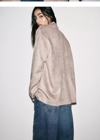 Kadın Bej Süet Blazer - Görsel 4