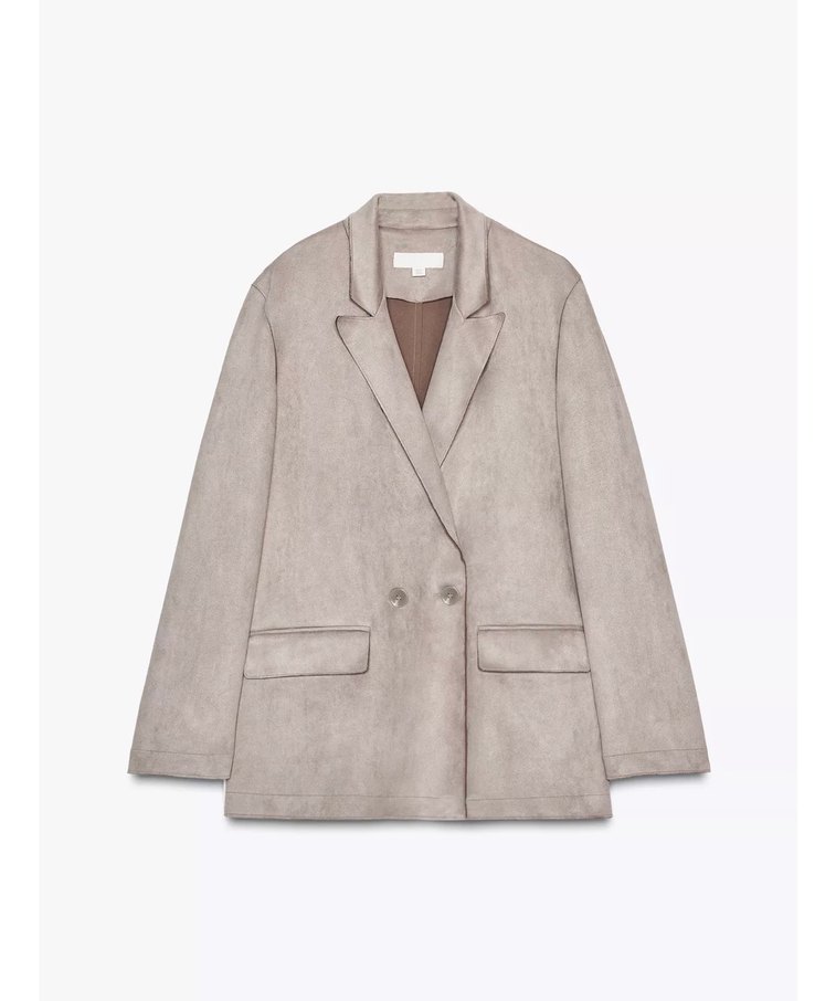 Kadın Bej Süet Blazer - Görsel 3