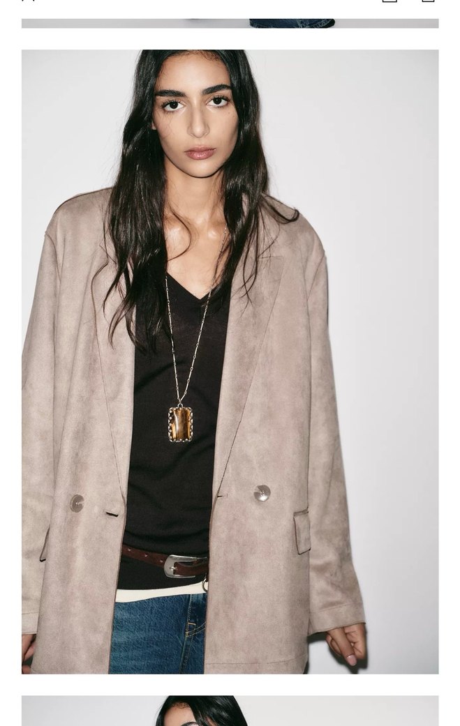 Kadın Bej Süet Blazer - Görsel 2