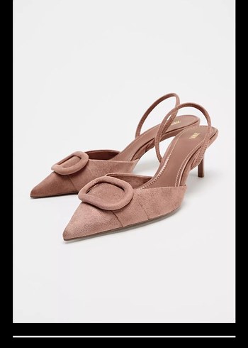Bej Süet Tokalı Stiletto Kadın Ayakkabı