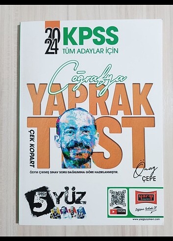 KPSS Coğrafya Yaprak Test 5 Yüz 2024