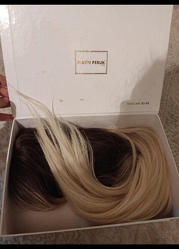 Ombre sarı platin yüksek fiber sentetik peruk