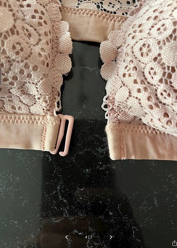H&M pudra Bohem Dantel Bralet - Görsel 4