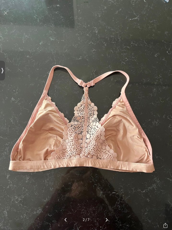 H&M pudra Bohem Dantel Bralet - Görsel 3