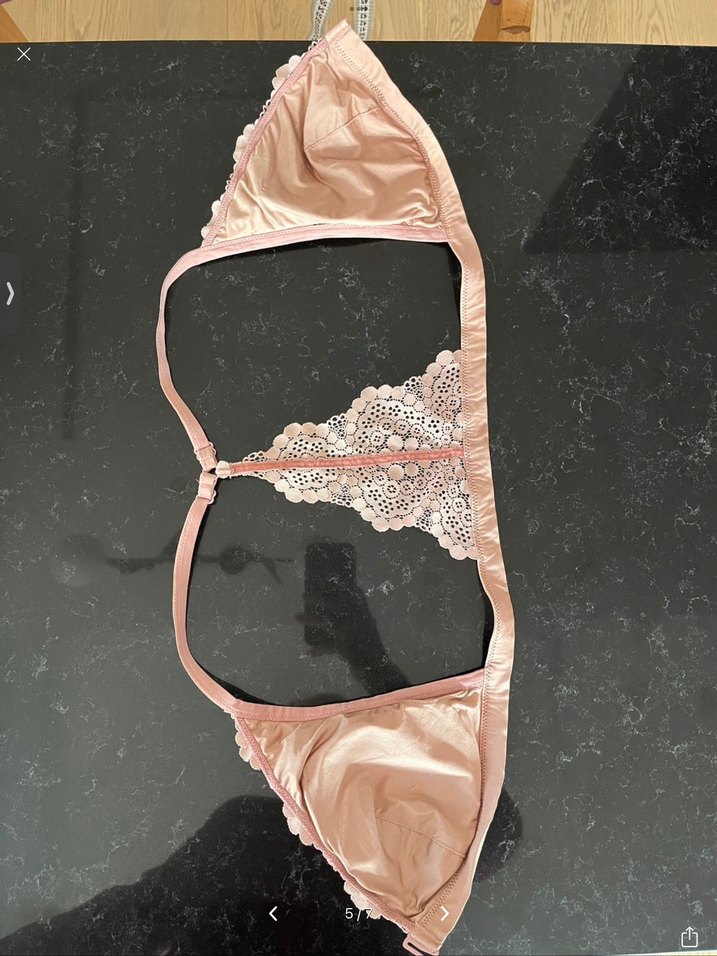 H&M pudra Bohem Dantel Bralet - Görsel 5