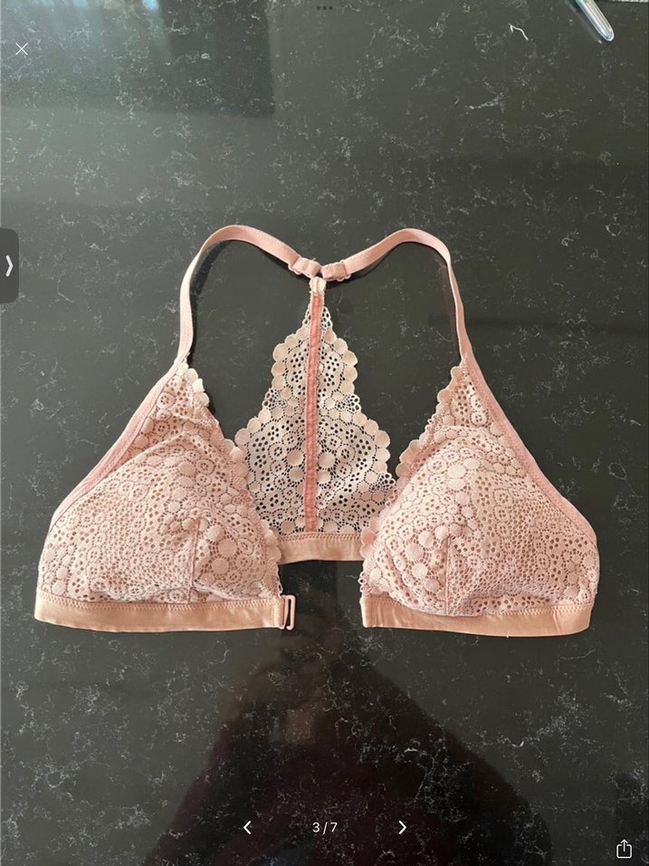 H&M pudra Bohem Dantel Bralet - Görsel 2