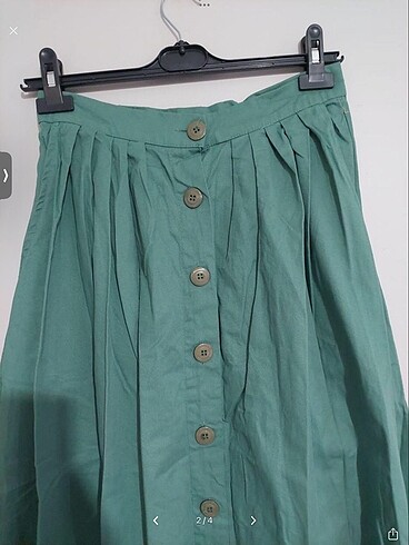Yeşil pileli etek - Görsel 2