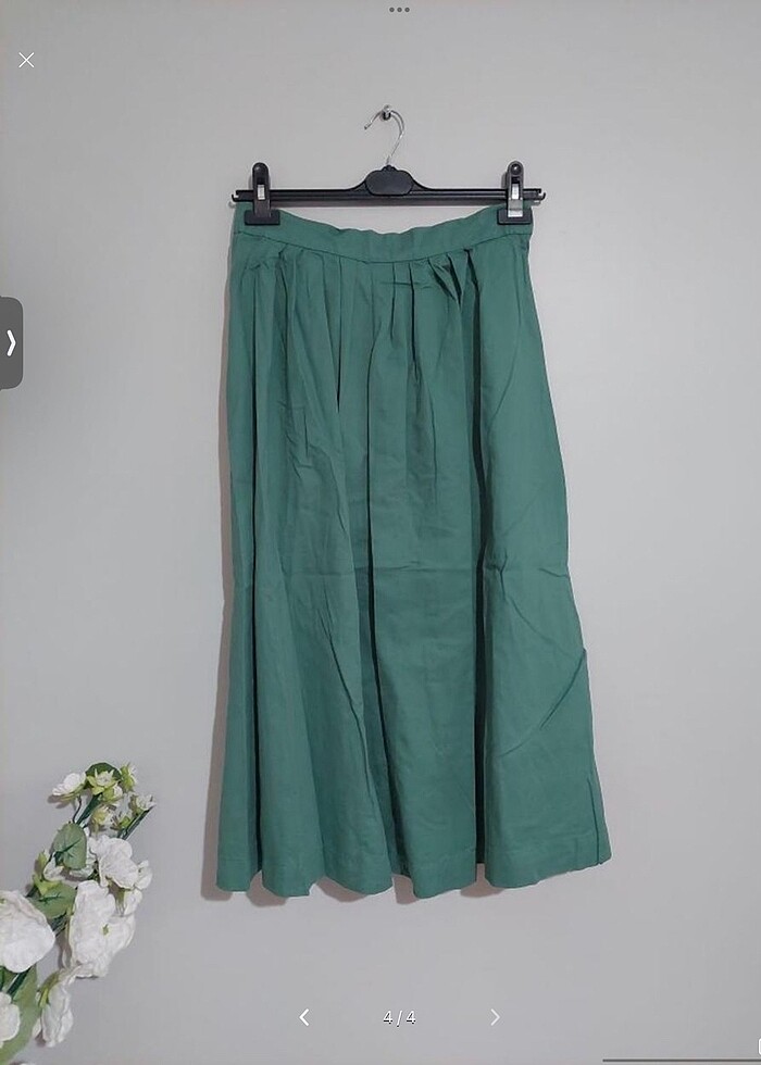 Yeşil pileli etek - Görsel 4