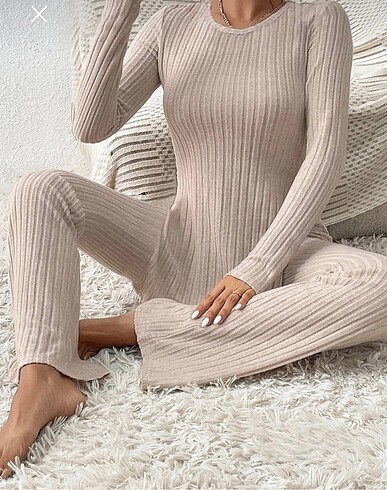 m Beden beyaz Renk 3 lü pijama takımı