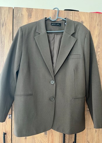 Bej Düğmeli Kadın Blazer Ceket - Görsel 2