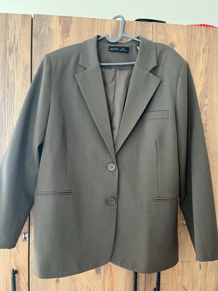 Bej Düğmeli Kadın Blazer Ceket - Görsel 2