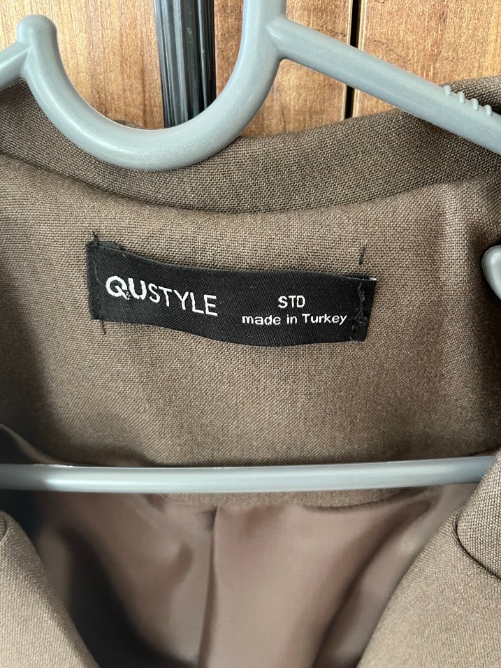 Bej Düğmeli Kadın Blazer Ceket - Görsel 4