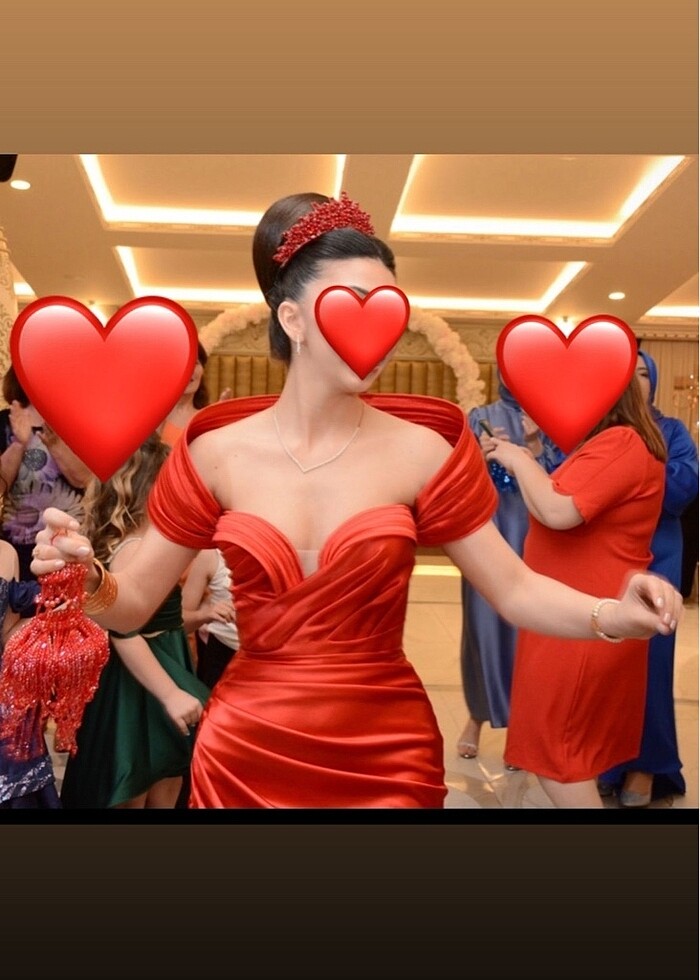 Kırmızı abiye elbise - Görsel 3