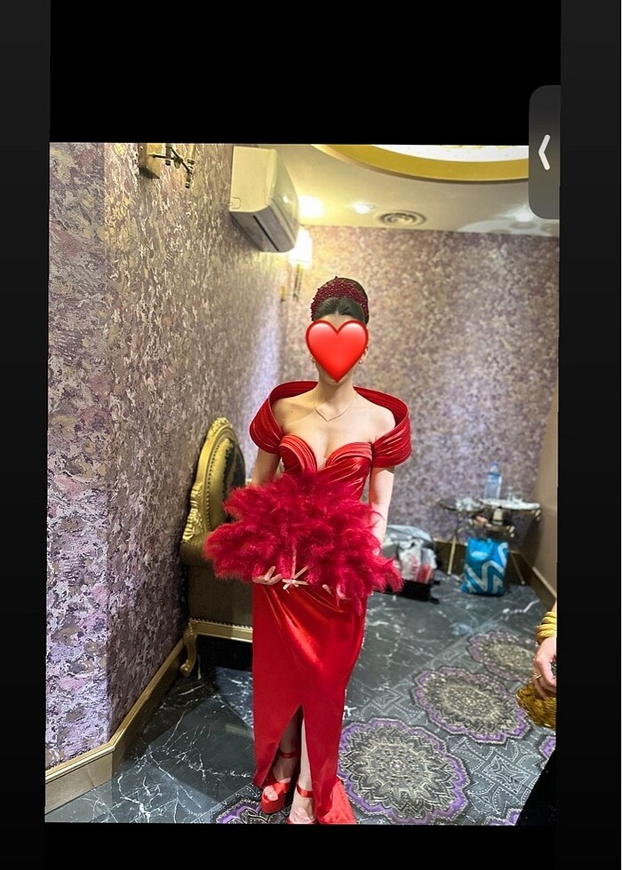 Kırmızı abiye elbise - Görsel 4