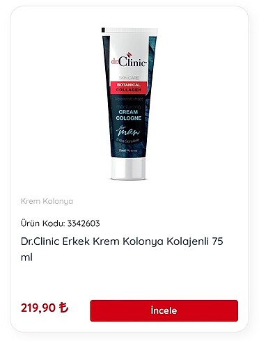 Kolajenli erkek krem kolonya