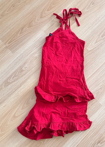 xxl Beden Kırmızı Kadın Mini Bohem Pijama Takımı