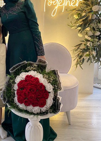 Uzun Kollu İşlemeli Elbisesi - Görsel 2