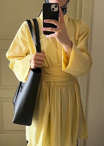 Sarı Kemerli Midi Tunik - Görsel 2