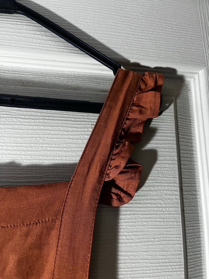 Kadın Kahverengi Uzun Keten Elbise - Görsel 4