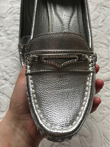 38 Beden gri Renk Gümüş Renk Taşlı Dolgu Topuk Ayakkabı