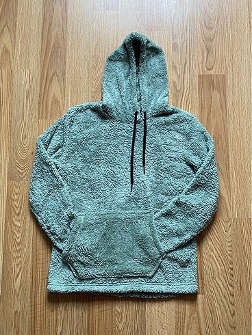 ZARA Mint Yeşili Kapüşonlu Peluş Sweatshirt