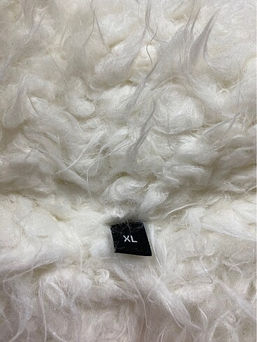 xl Beden beyaz Renk Beyaz Peluş Kürklü Ceket Kaban