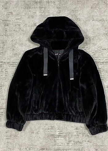 Oversize Beli Lastikli Peluş Kürk