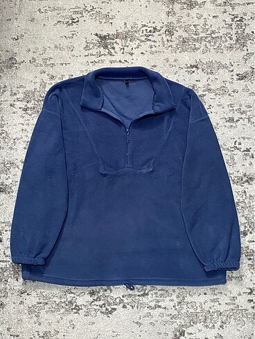 Yarım Fermuarlı Lacivert Polar Sweatshirt